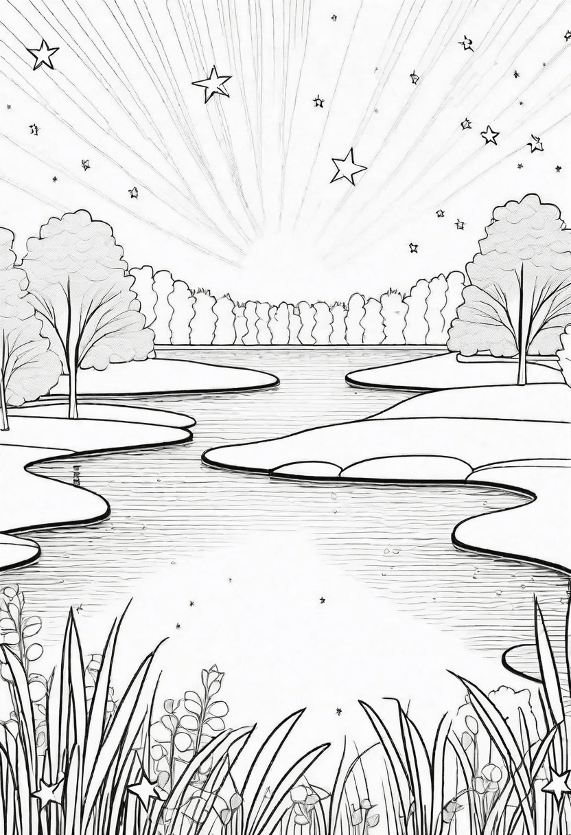 Twinkling Star At A Pond